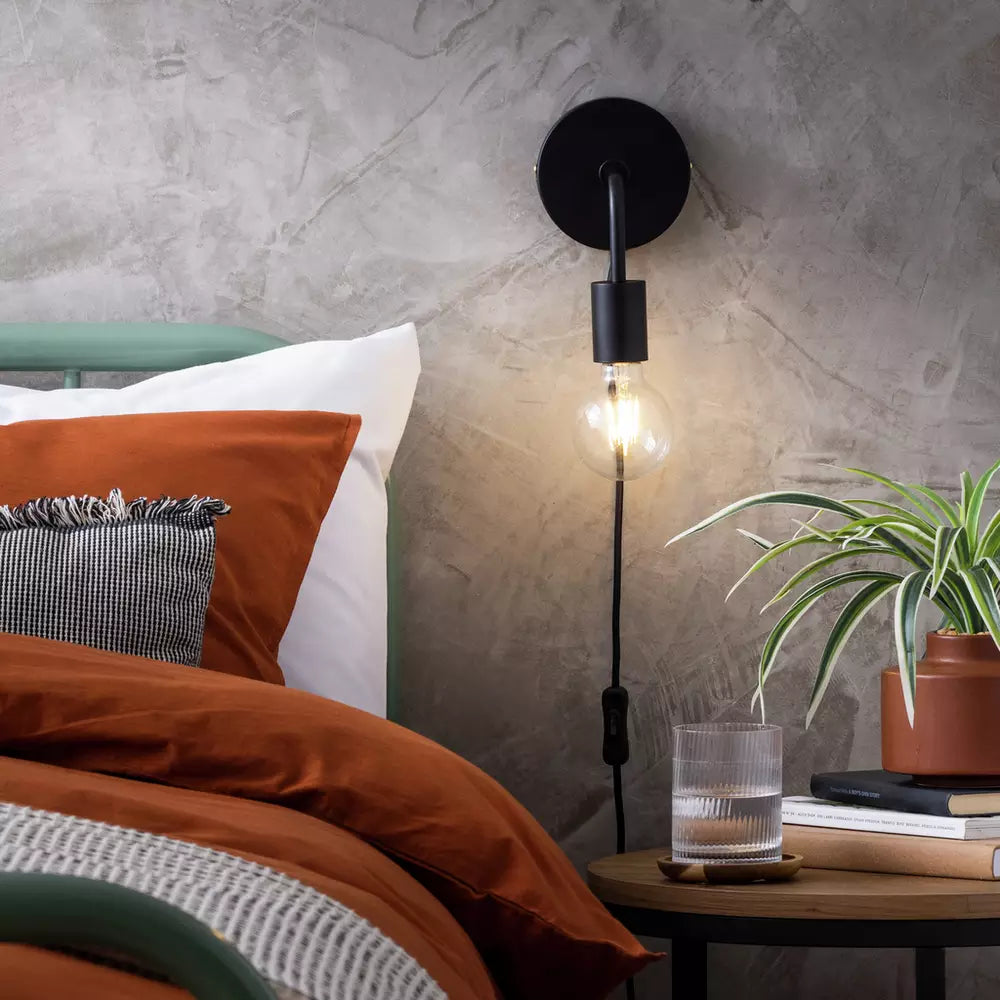 Argos Home Rayner Plug in Wall Light - Black