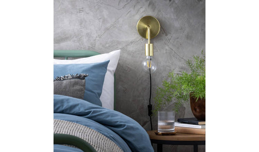 Argos Home Rayner Plug in Wall Light - Brass