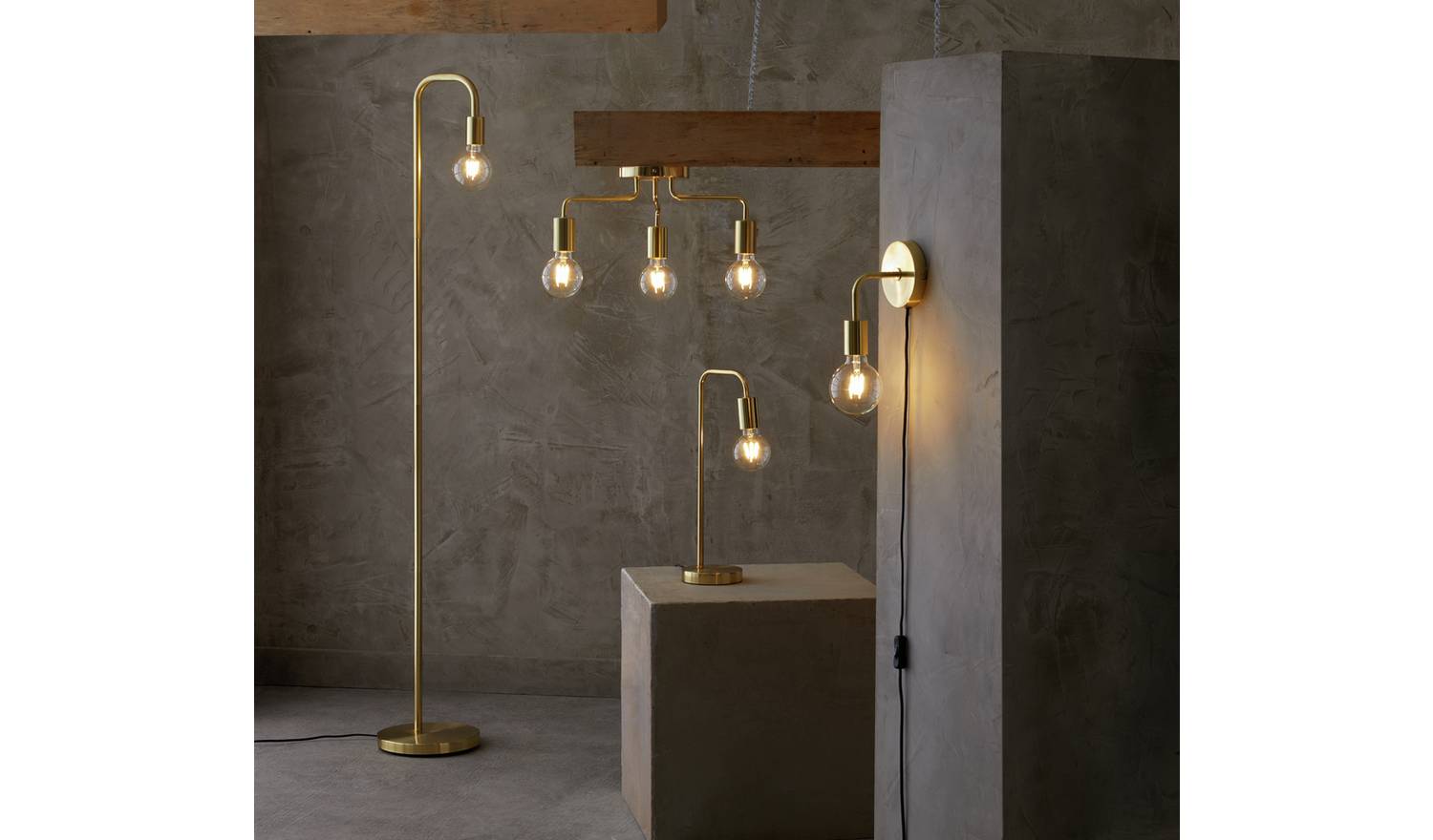 Argos Home Rayner Plug in Wall Light - Brass