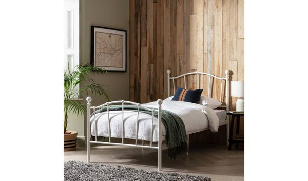 Argos Home Fleur Single Metal Bed Frame - White