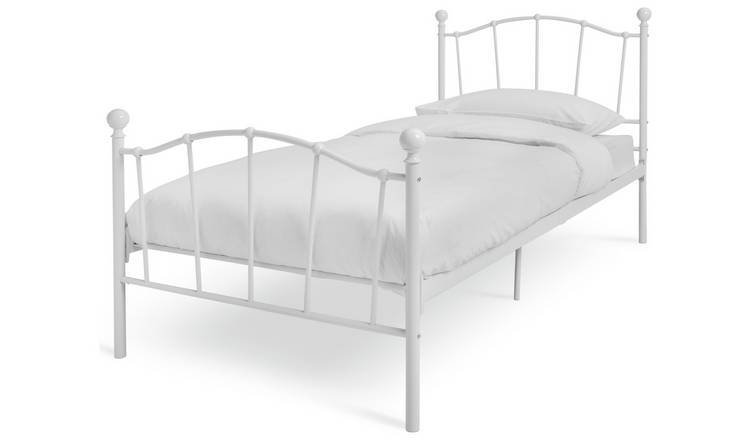 Argos Home Fleur Single Metal Bed Frame - White