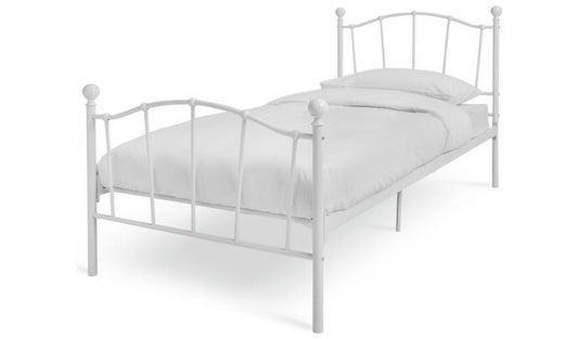 Argos Home Fleur Single Metal Bed Frame - White