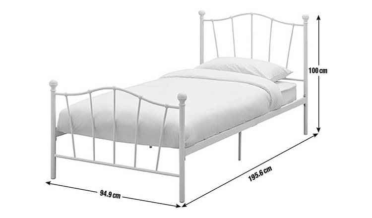 Argos Home Fleur Single Metal Bed Frame - White