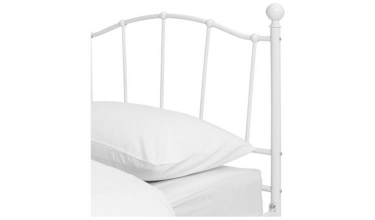 Argos Home Fleur Single Metal Bed Frame - White