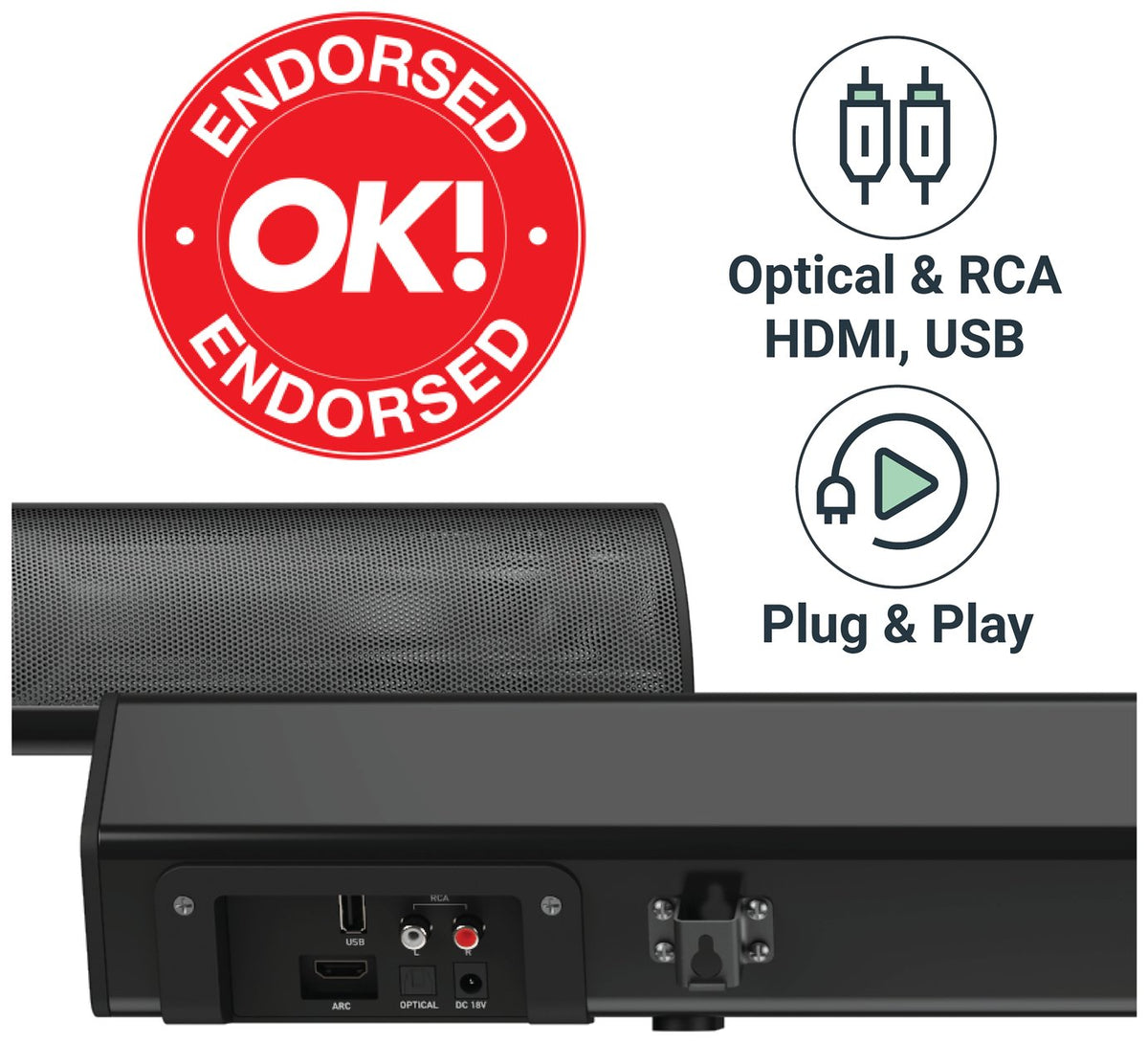 Majority Teton 2.1Ch All In One Sound Bar