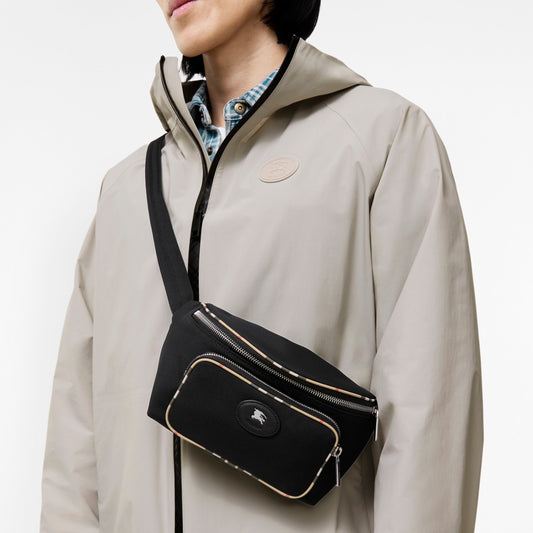 Check Trim Belt Bag