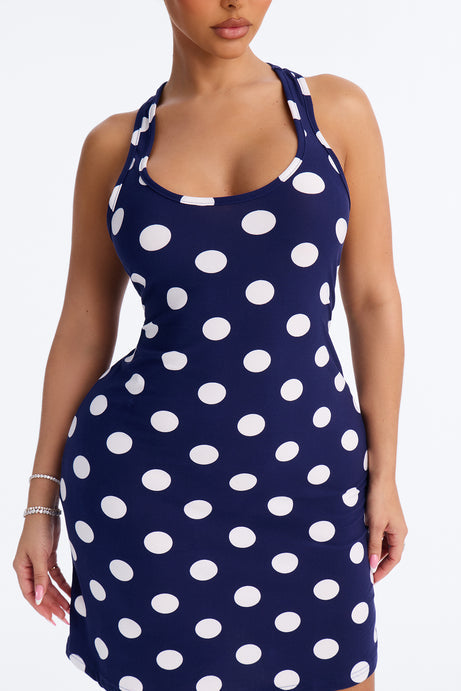 Couch Talks Polka Dot Racerback PJ Sleep Dress