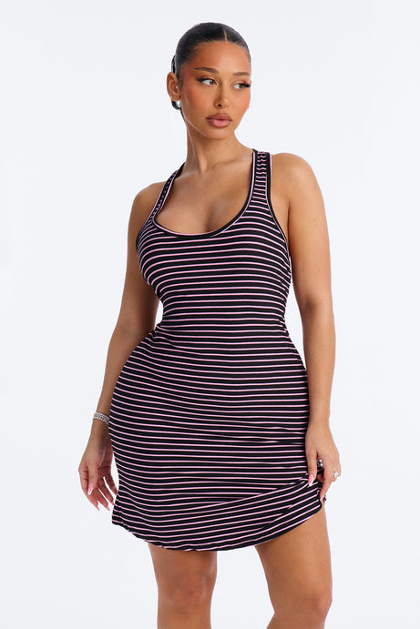 In My Bed Stripes Racerback PJ Sleep Dress