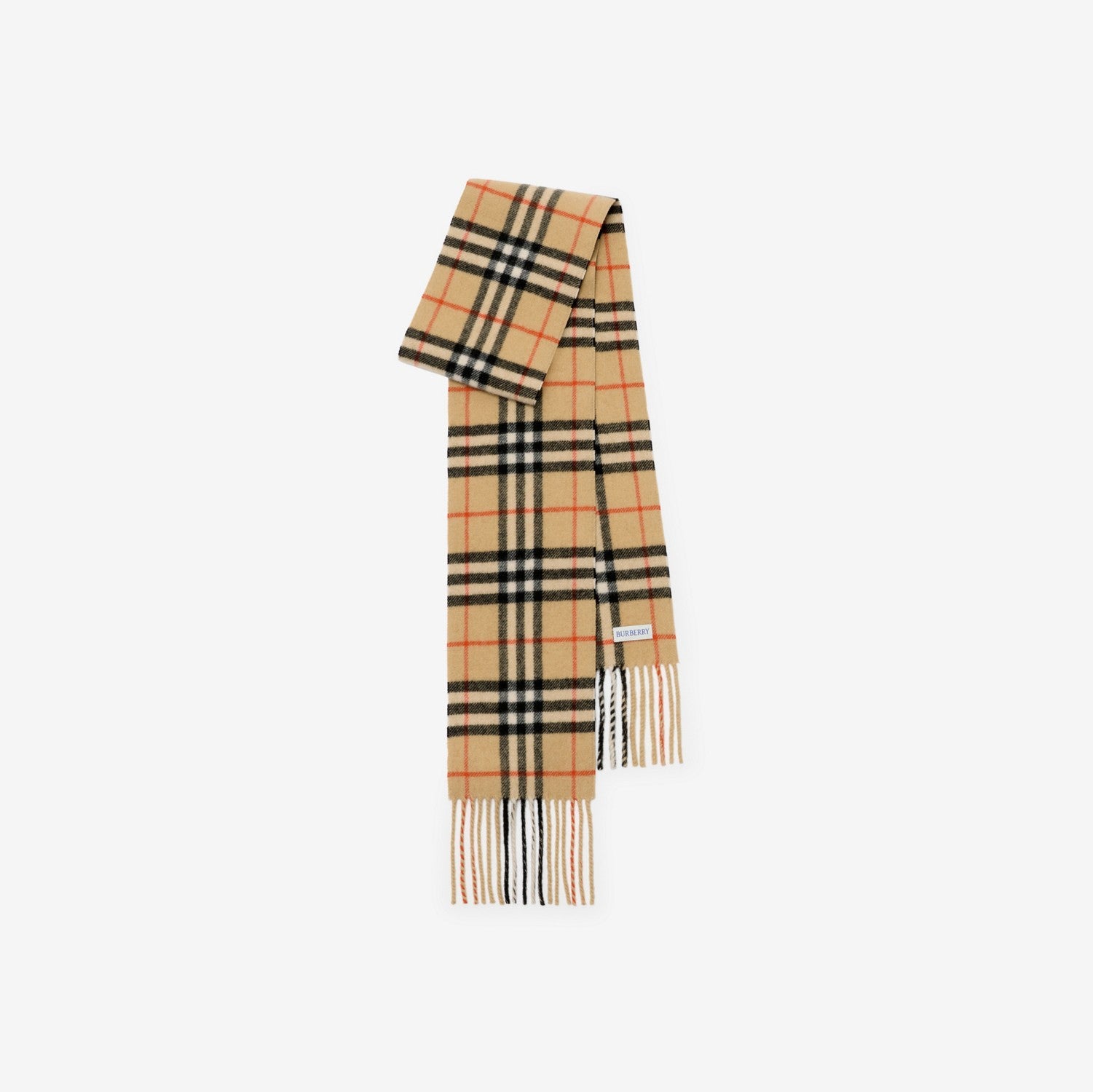 Narrow Check Cashmere Scarf