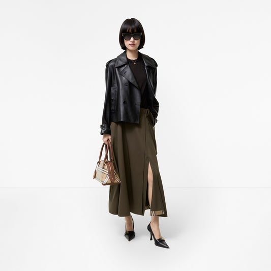Wool Twill Midi Skirt