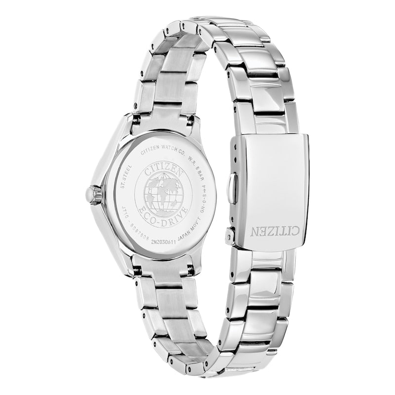 Citizen Eco-Drive Crystal Pink Dial & Stainless Steel Watch