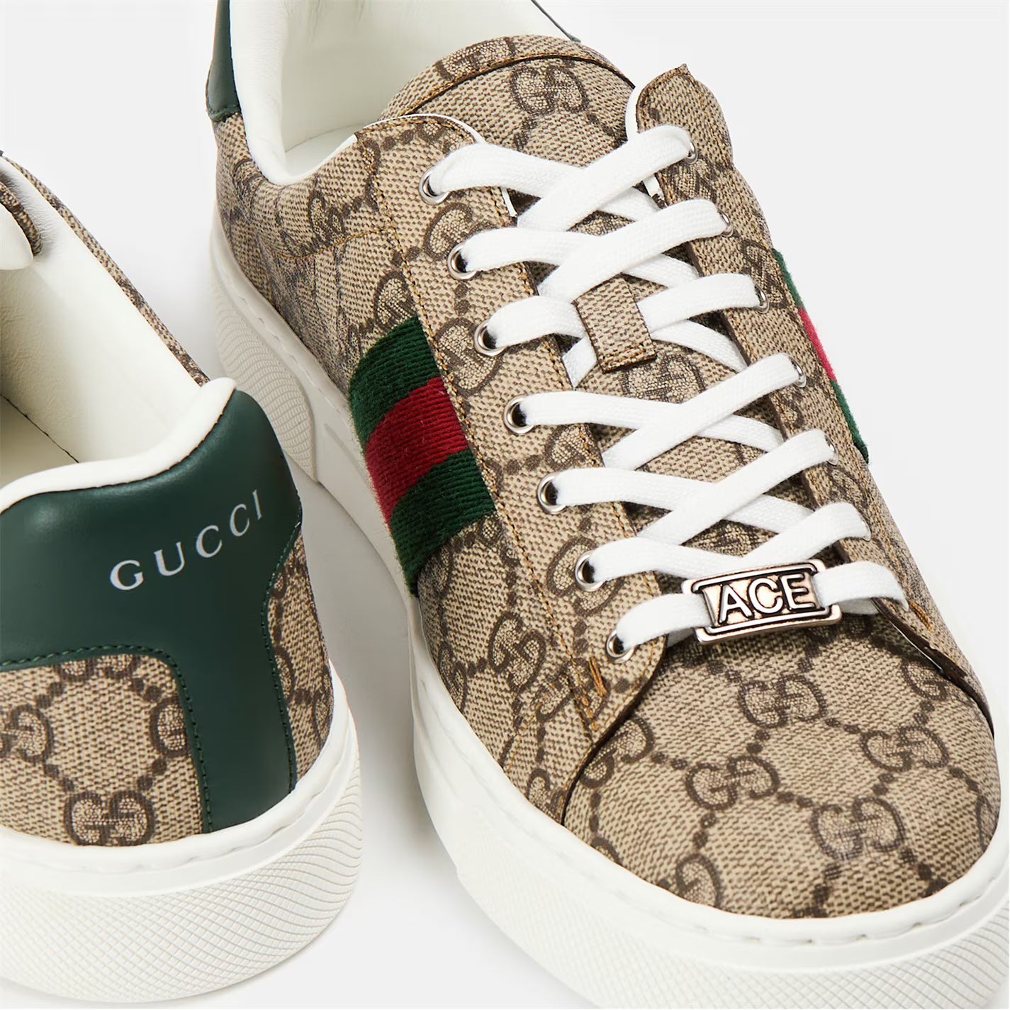 GUCCI Women's Ace Web Canvas Trainers