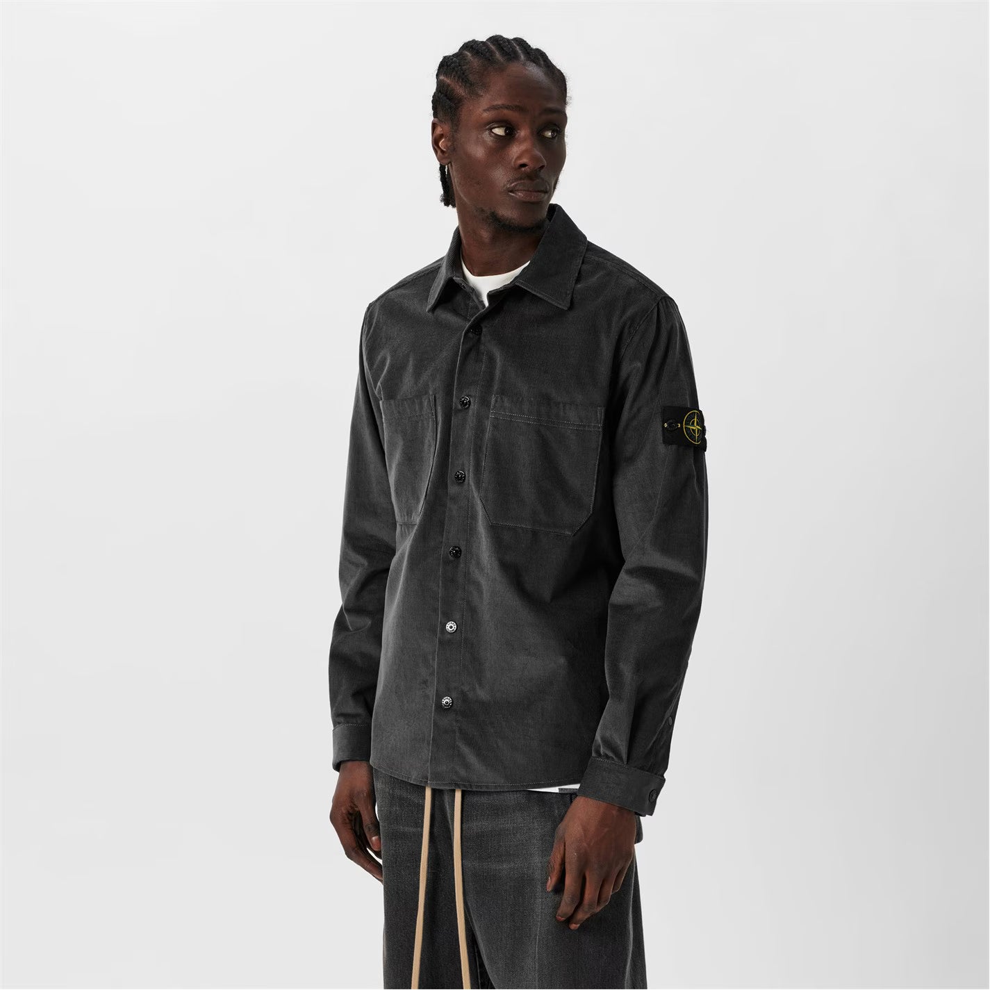 Men's Cord Cotton Long Sleeve Overshirt