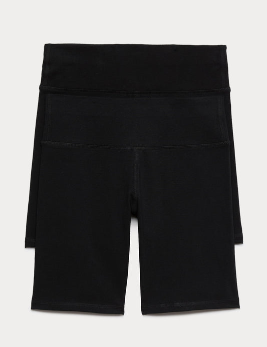 2 Pack Cotton Rich Cycling Shorts (6-16 Years)
