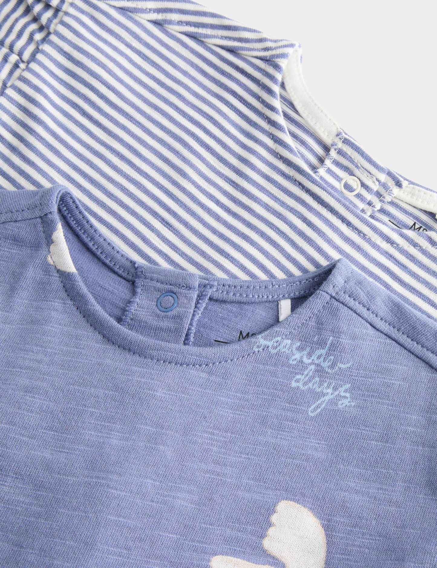 2 Pack Pure Cotton Bird & Striped Dresses (0-3 Yrs)