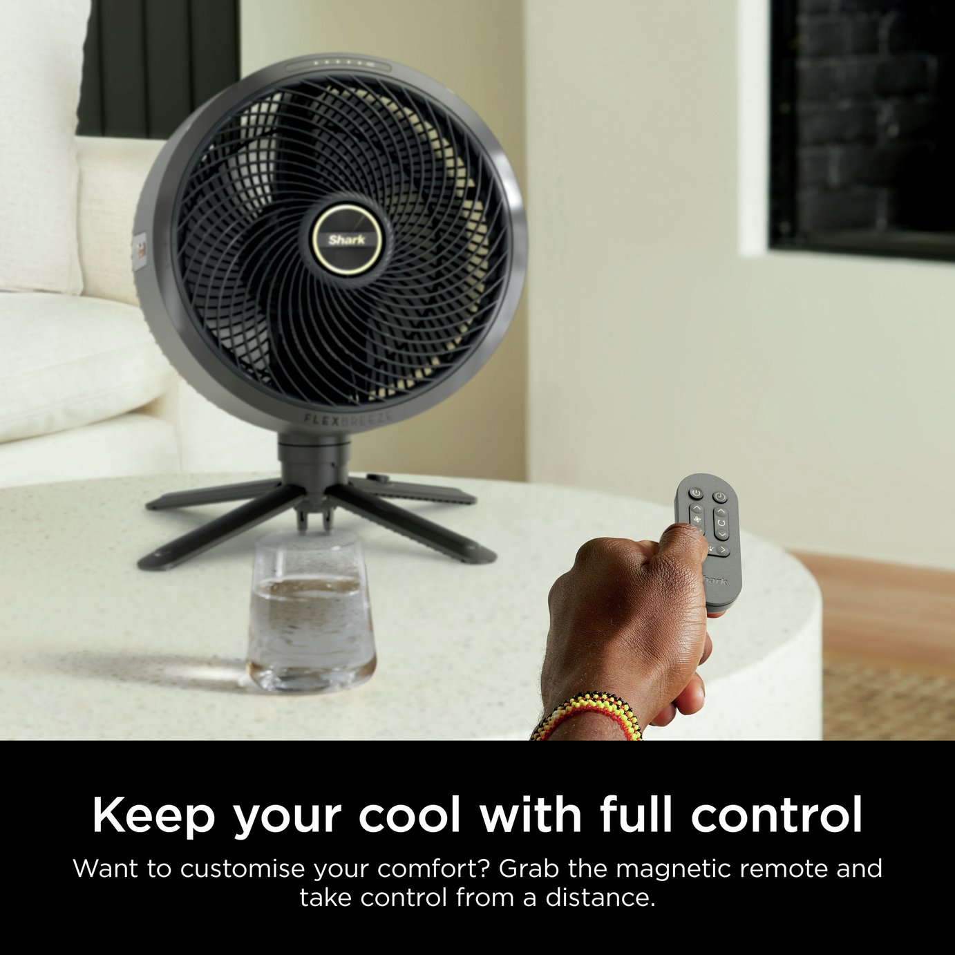 Shark FlexBreeze Black Pedestal Fan - 13 Inch