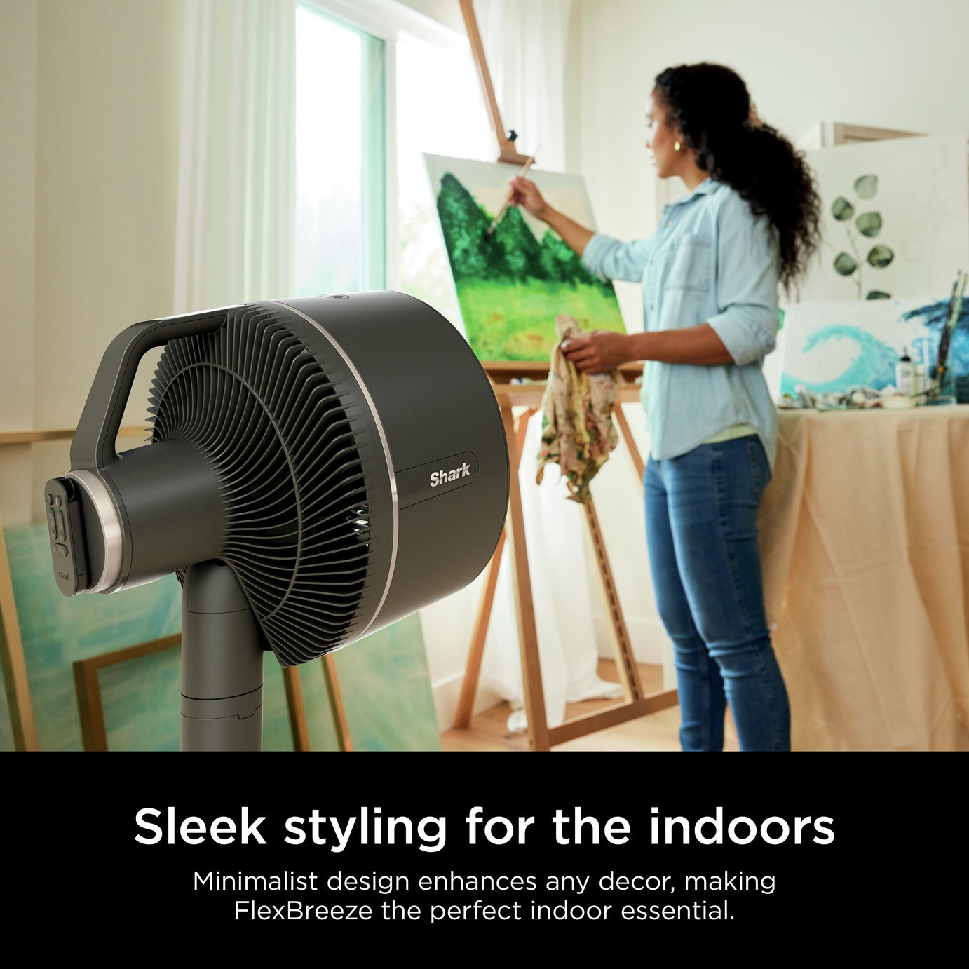 Shark FlexBreeze Black Pedestal Fan - 13 Inch
