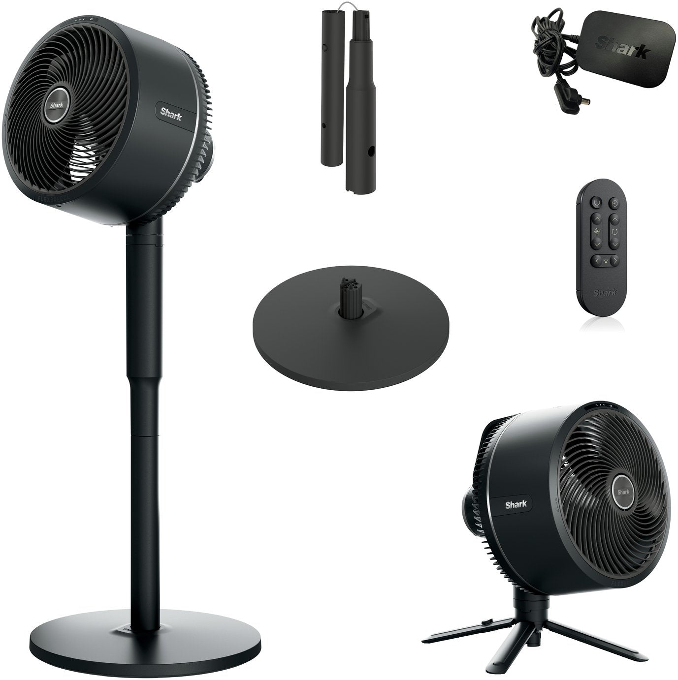 Shark FlexBreeze Black Pedestal Fan - 13 Inch