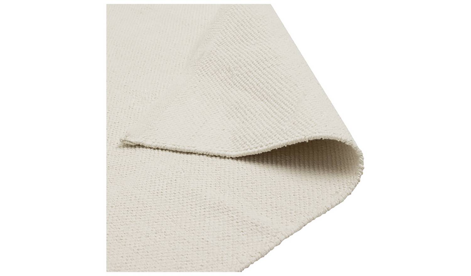 Argos Home Plain Cream Cotton Flatweave Rug - 60x90cm
