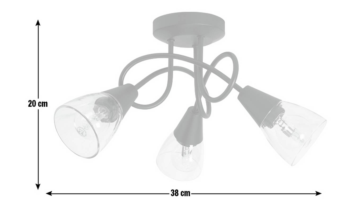 Argos Home Curico Metal 3 Light Flush Ceiling Light - Black