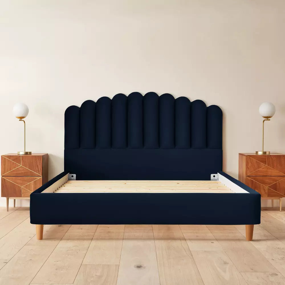 Silentnight Oriana Double Velvet Bed Frame - Blue