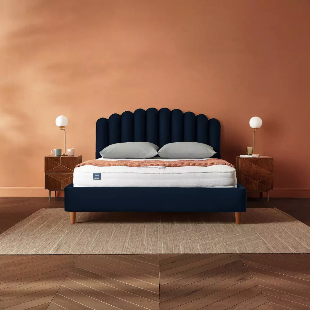 Silentnight Oriana Double Velvet Bed Frame - Blue