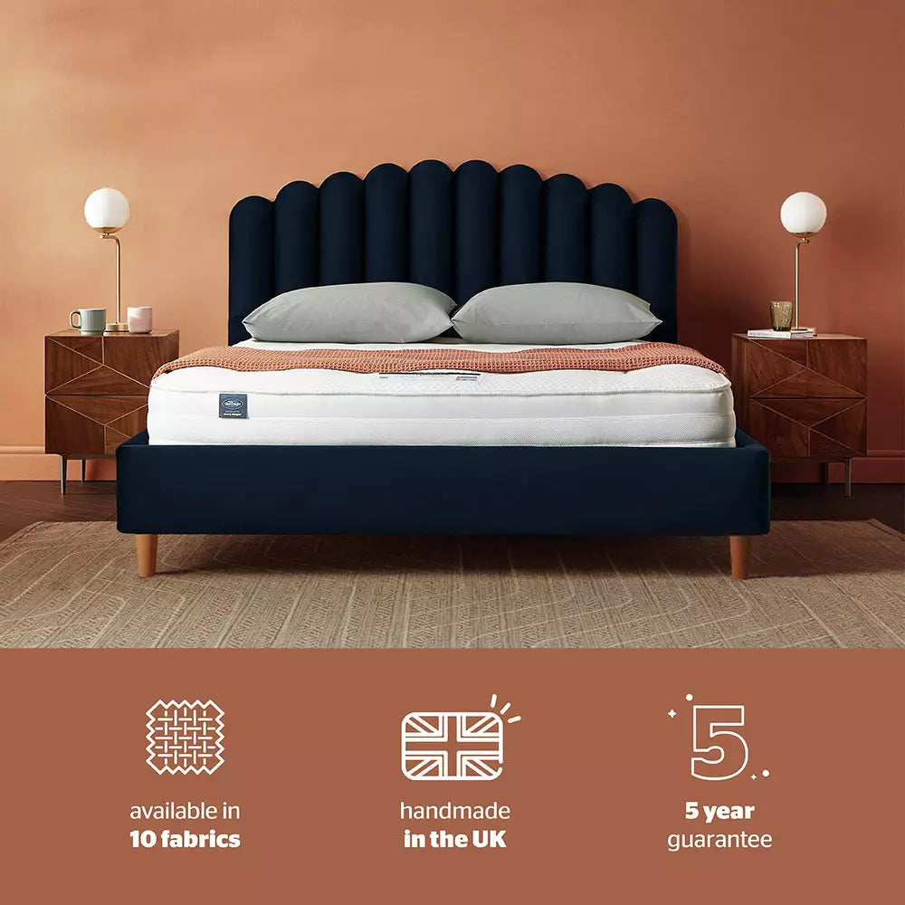 Silentnight Oriana Double Velvet Bed Frame - Blue