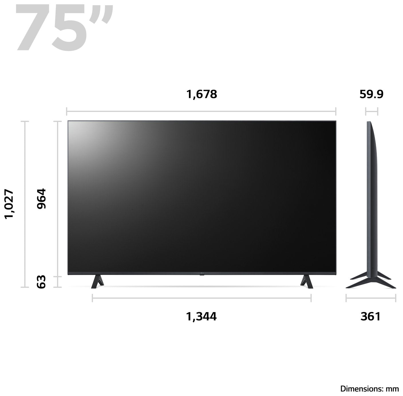 LG 75 Inch 75UR78006LK Smart 4K UHD HDR LED Freeview TV