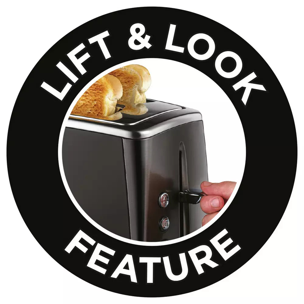 Russell Hobbs Luna 2 Slice Matte Black Toaster 26150