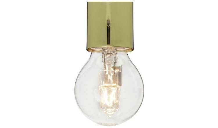 Habitat Ribbed Glass Globe Flush Ceiling Light - Champagne