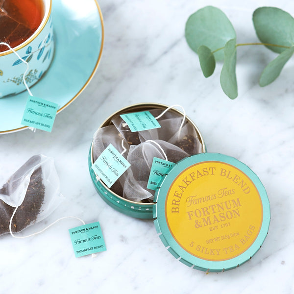 Breakfast Blend Pocket Tin, 5 Whole Leaf Silky Tea Bags, 12.5g