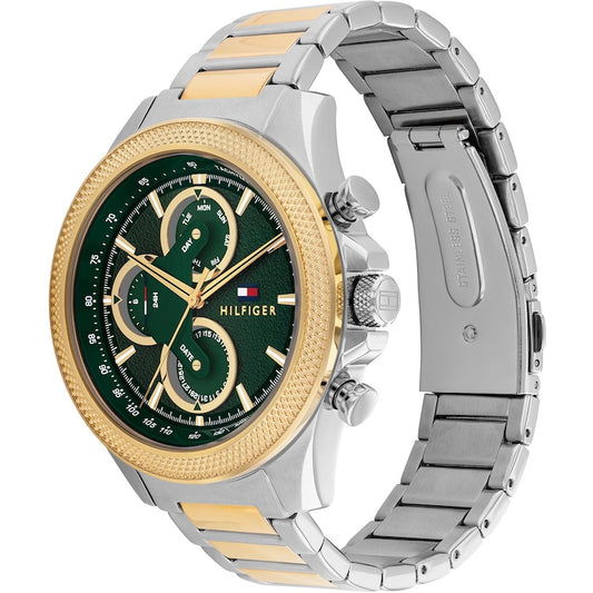 Tommy Hilfiger Men's Green Dial Two Tone Bracelet Watch