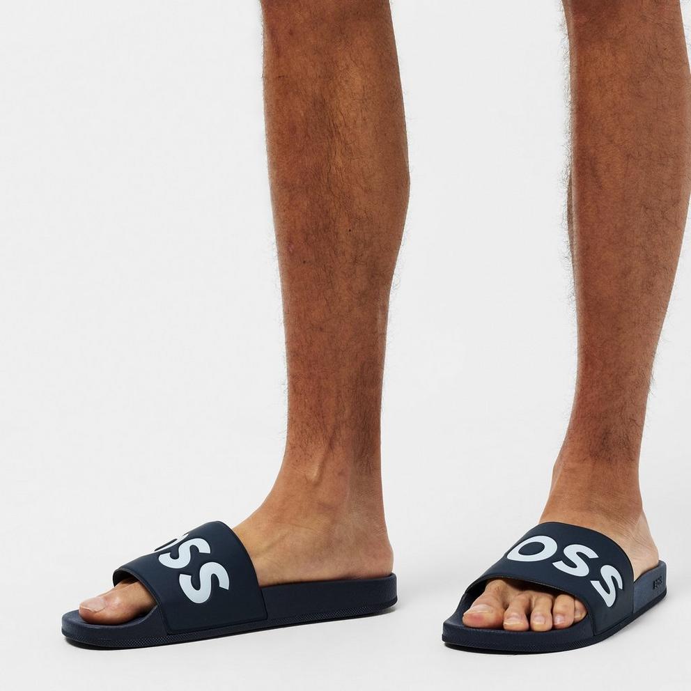 Boss Mens BOSS Comfy Slider Sandals with Logo Detail (Aryeh)