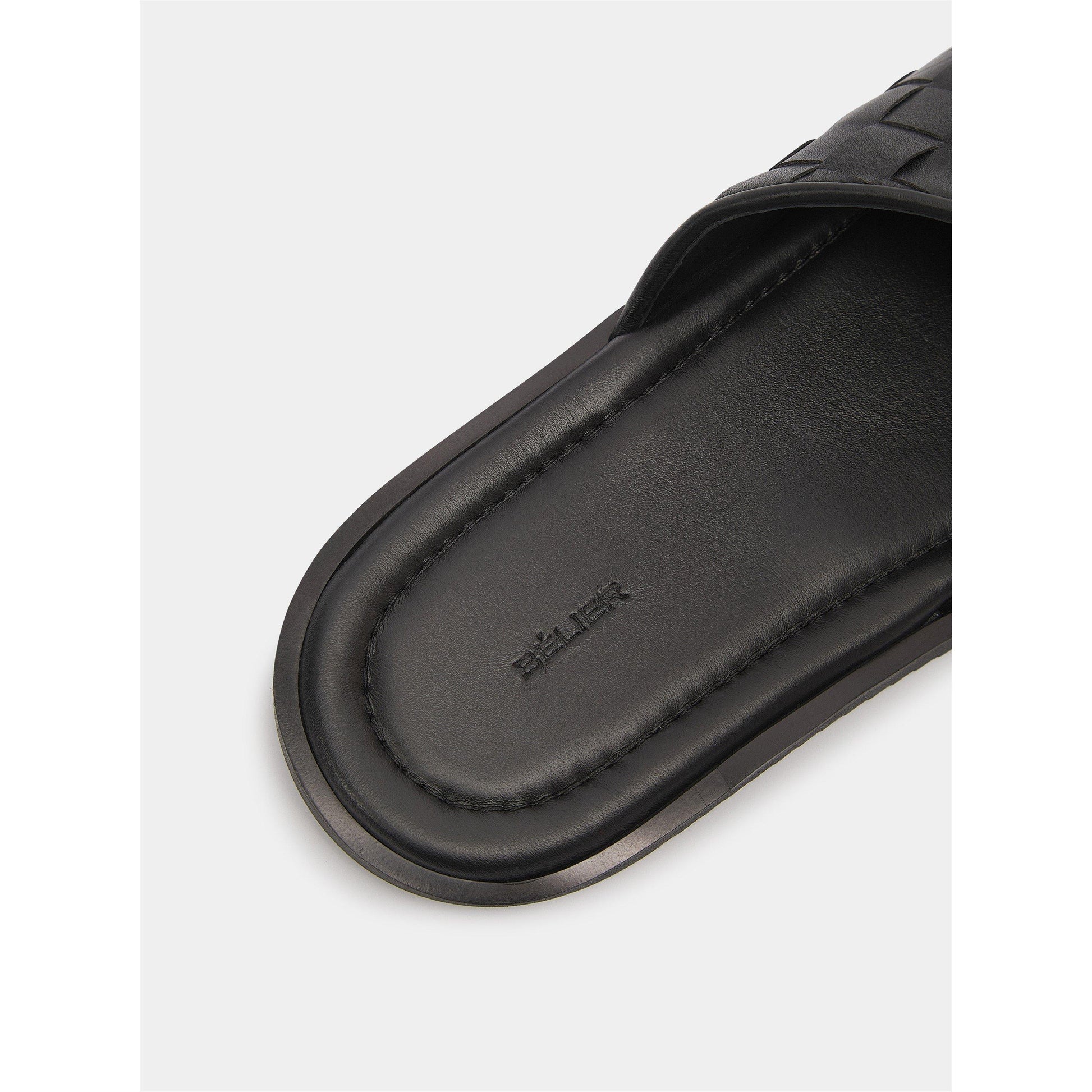 BELIER Men's Capri Leather Slider Sandals