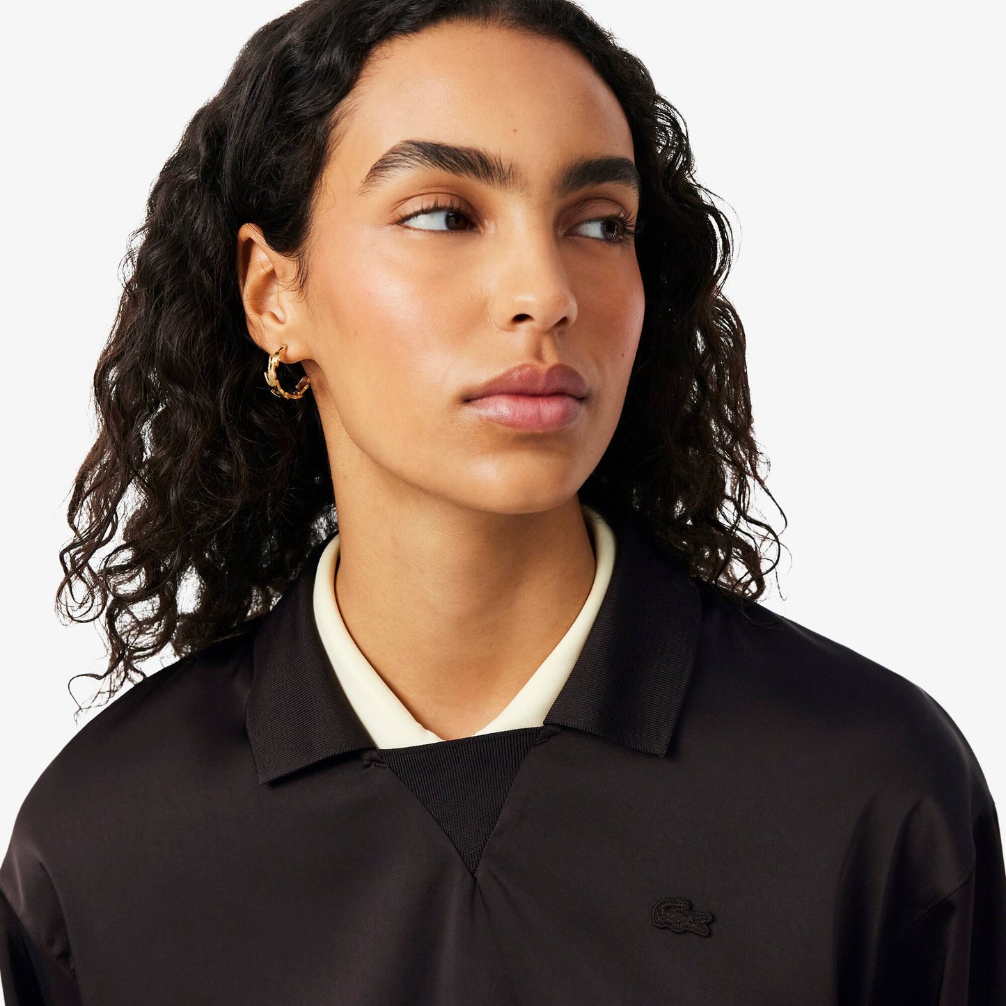 Relaxed Fit Satin Polo Shirt