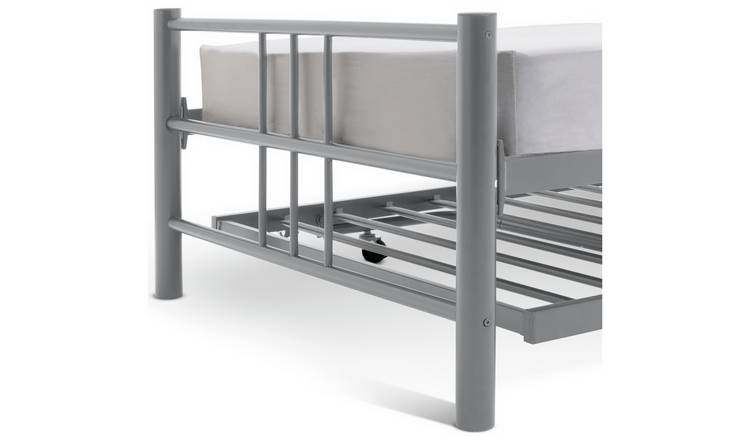 Argos Home Atlas Metal Guest Bed With 2 Mattresses - Silver