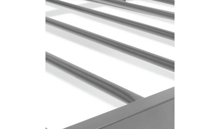 Argos Home Atlas Metal Guest Bed With 2 Mattresses - Silver
