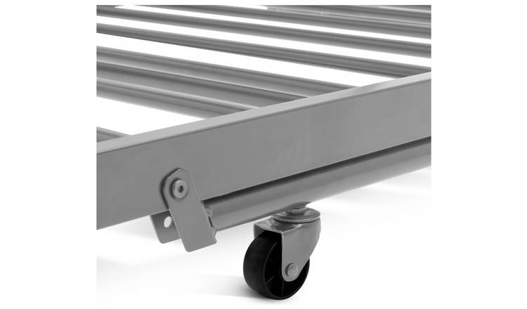 Argos Home Atlas Metal Guest Bed With 2 Mattresses - Silver