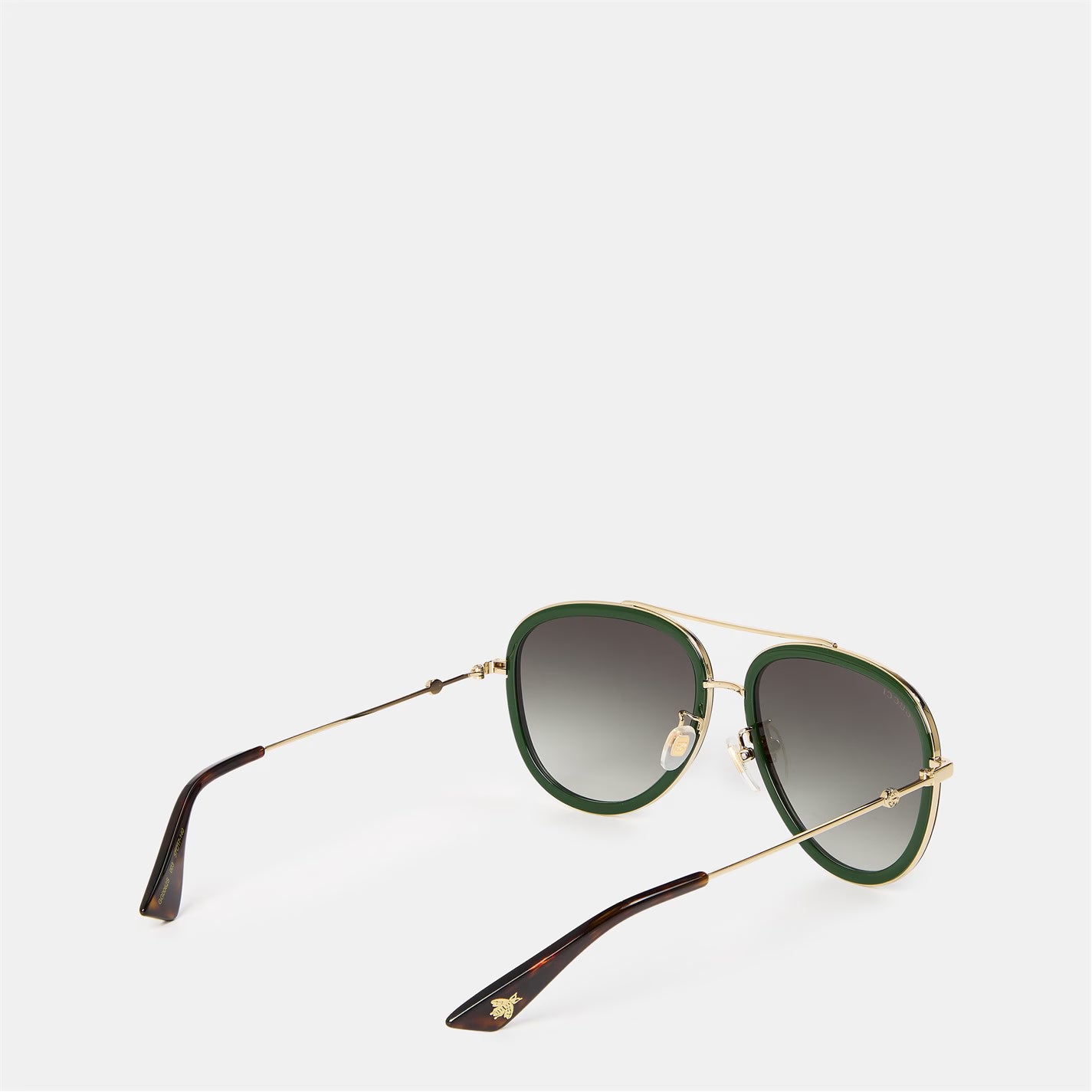 GUCCI Men's Striped Aviator Metal Sunglasses