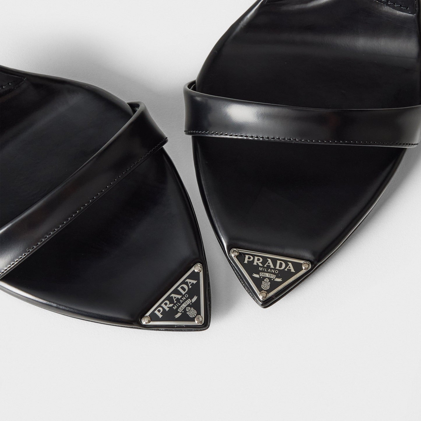 Prada Metallic leather high-heeled sandals