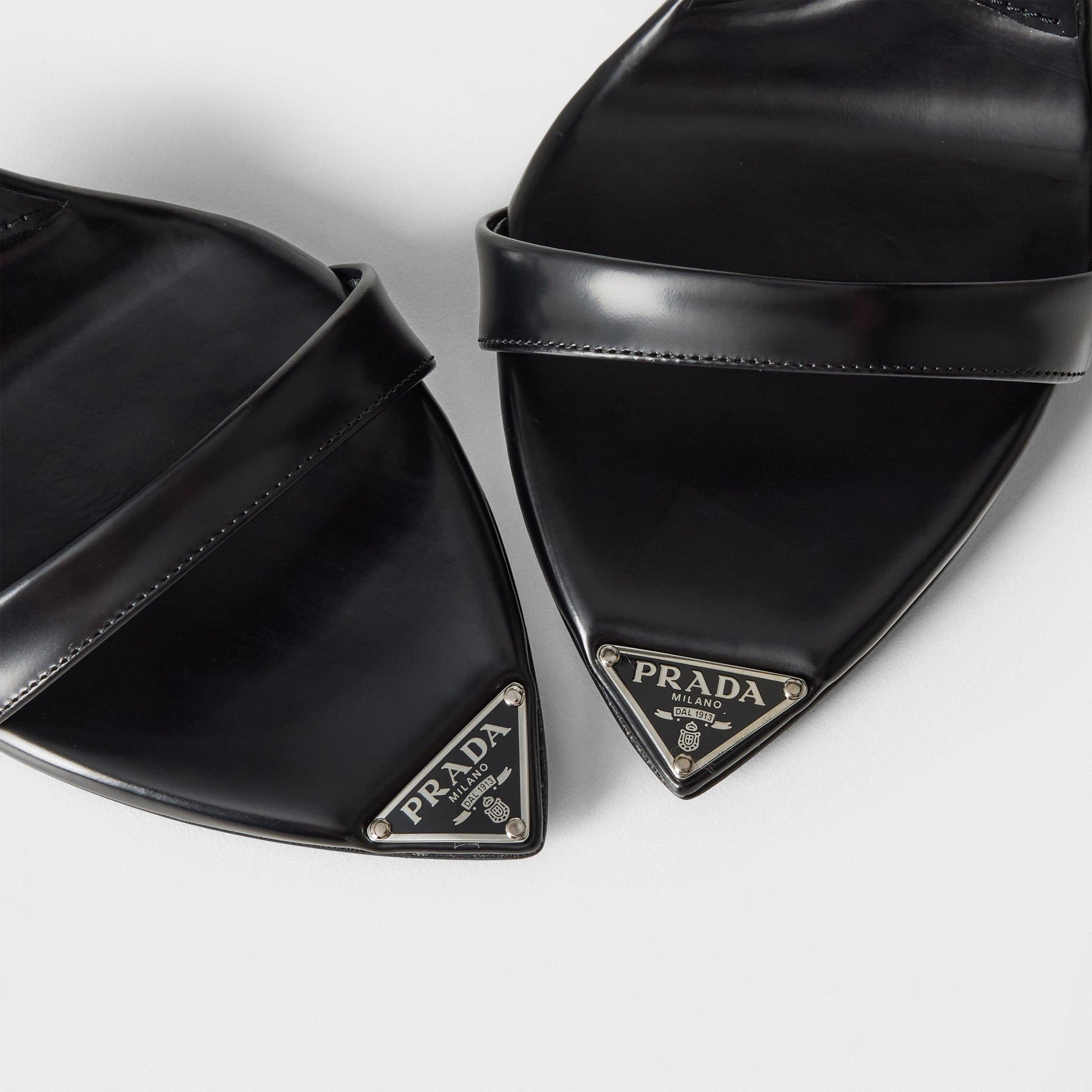 Prada Metallic leather high-heeled sandals