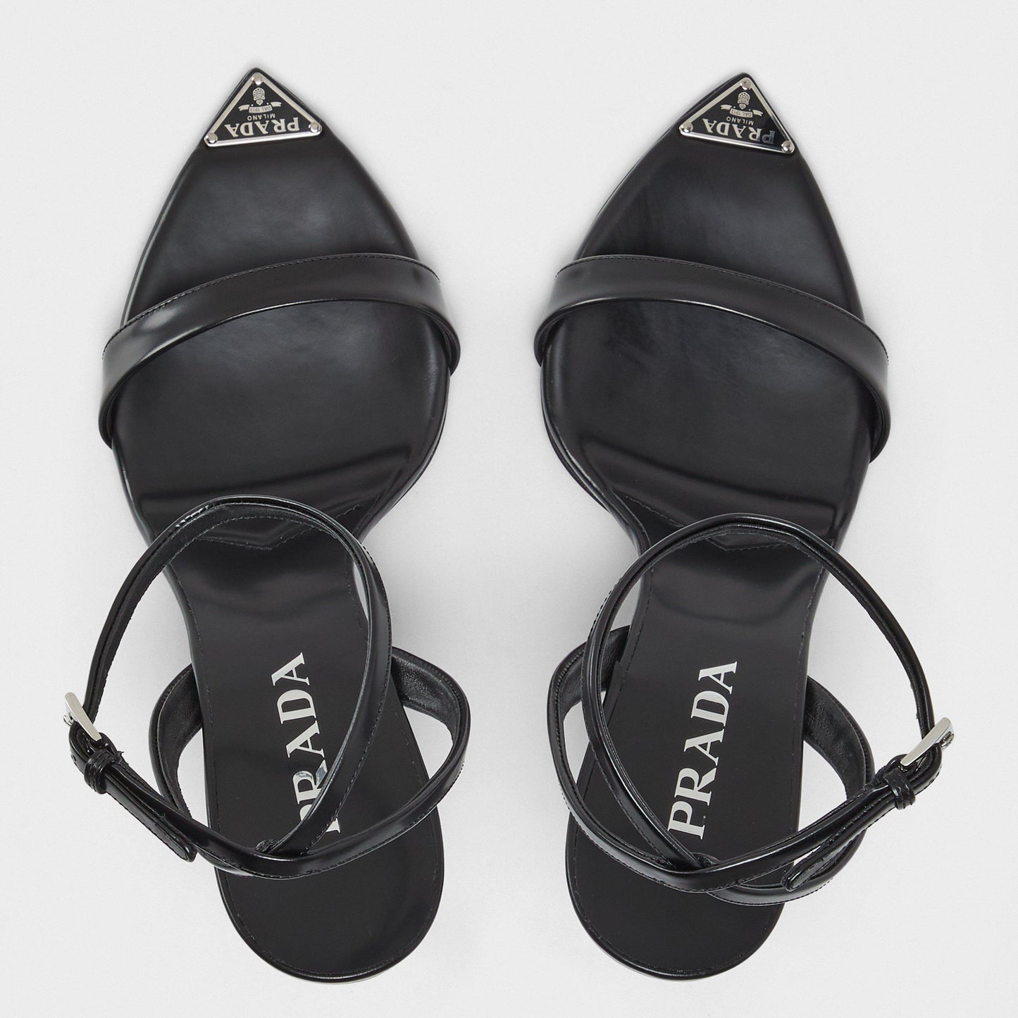 Prada Metallic leather high-heeled sandals