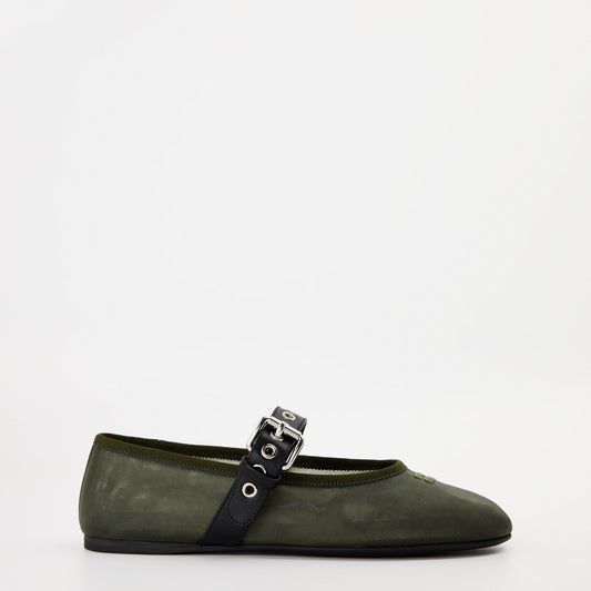 Miu Miu Mesh fabric ballerinas