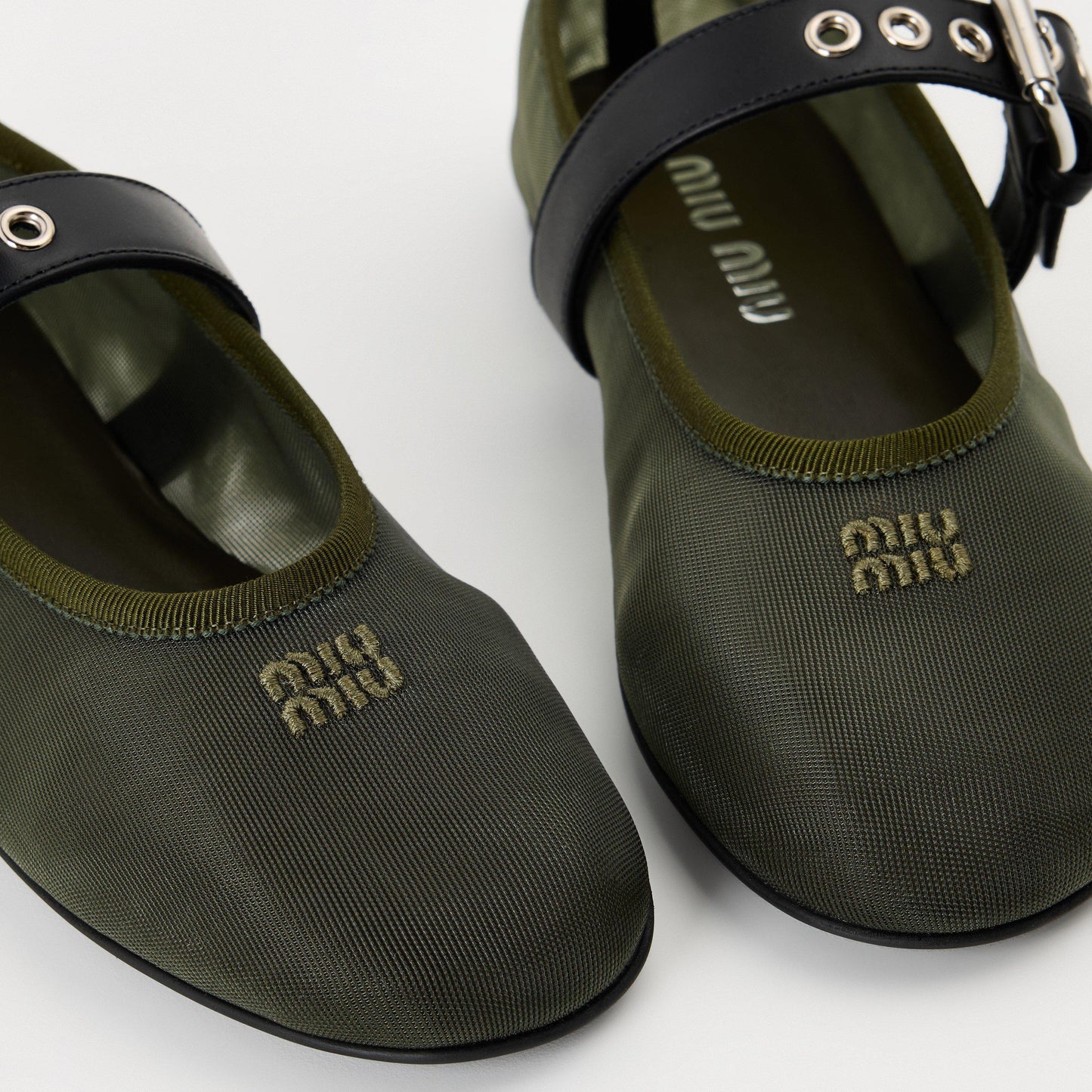 Miu Miu Mesh fabric ballerinas