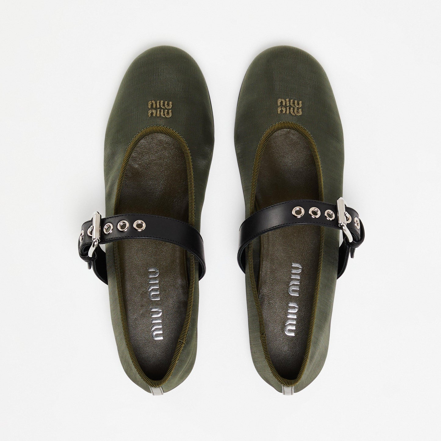 Miu Miu Mesh fabric ballerinas