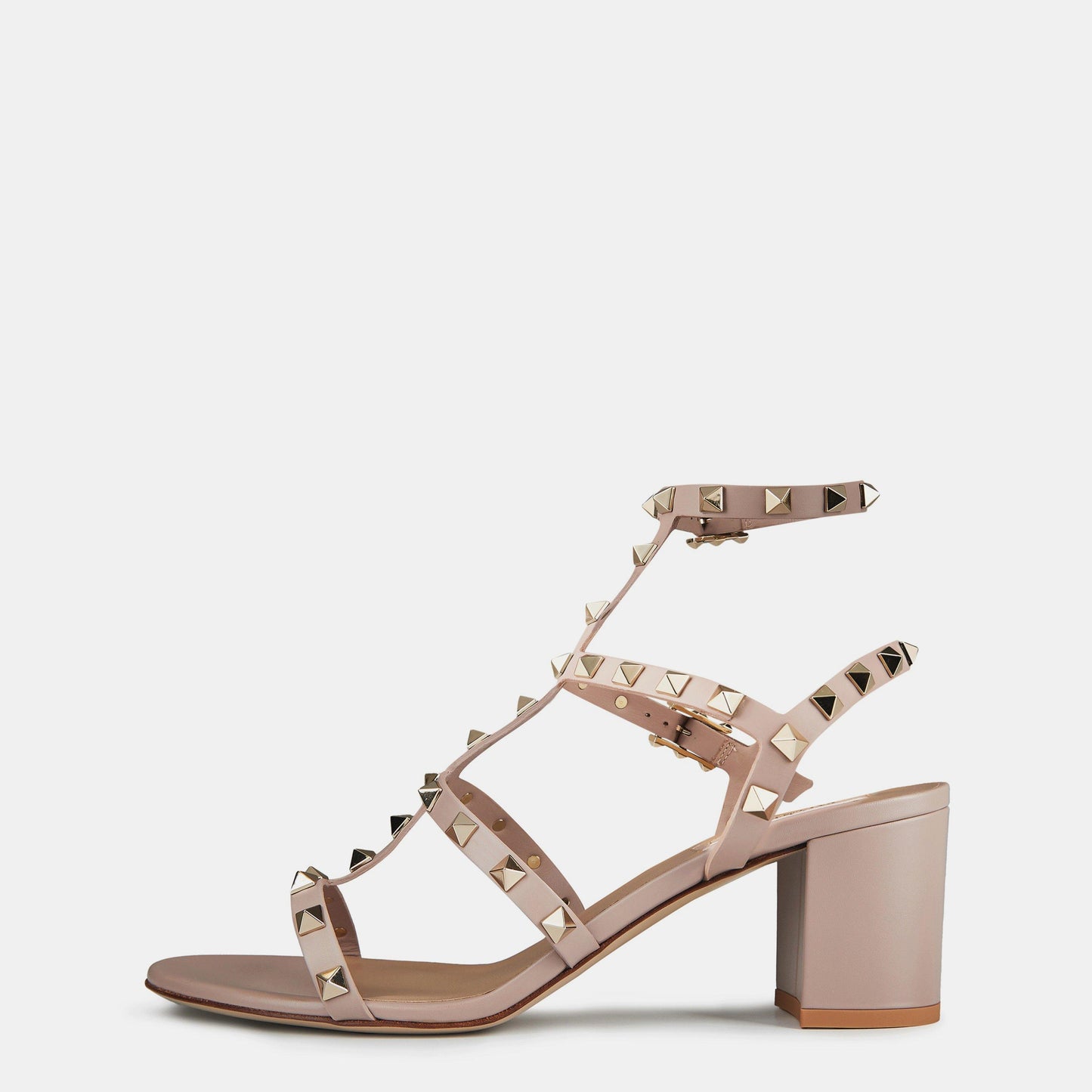 Valentino Garavani Rockstud Calfskin Ankle Strap Sandals