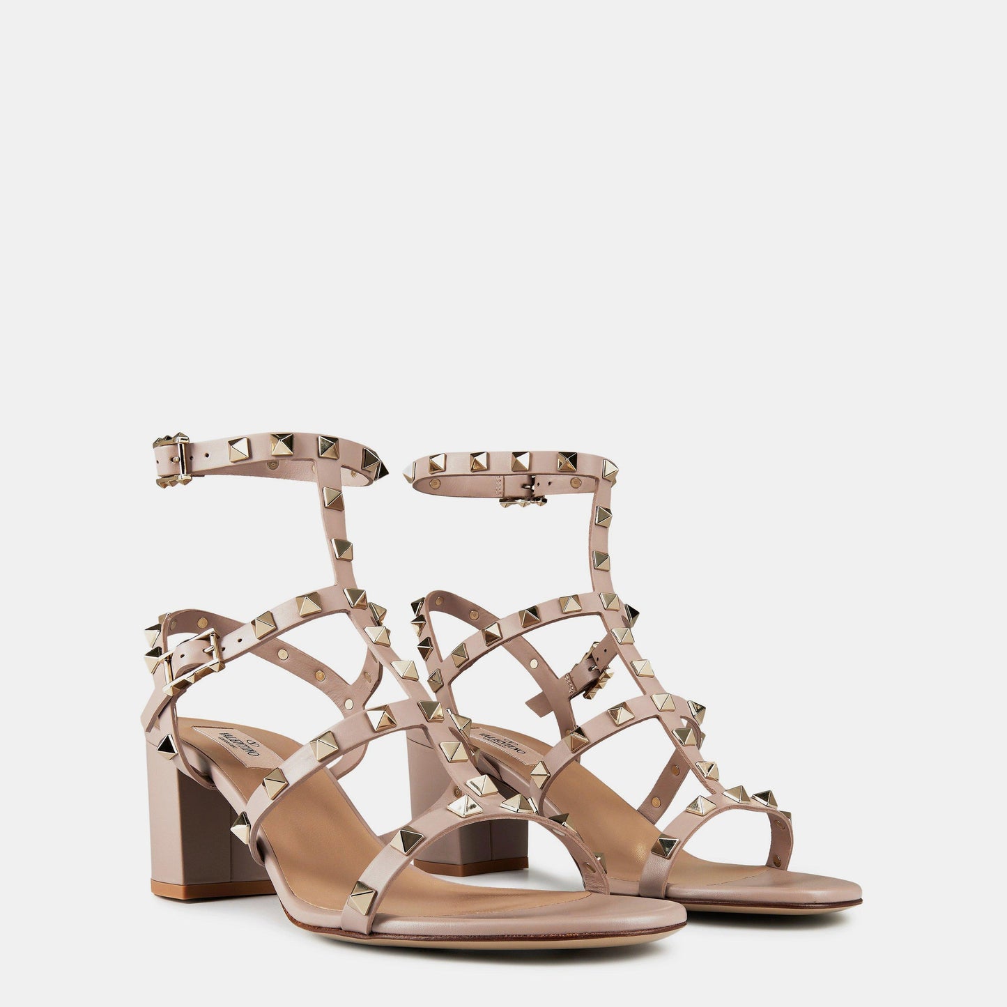Valentino Garavani Rockstud Calfskin Ankle Strap Sandals