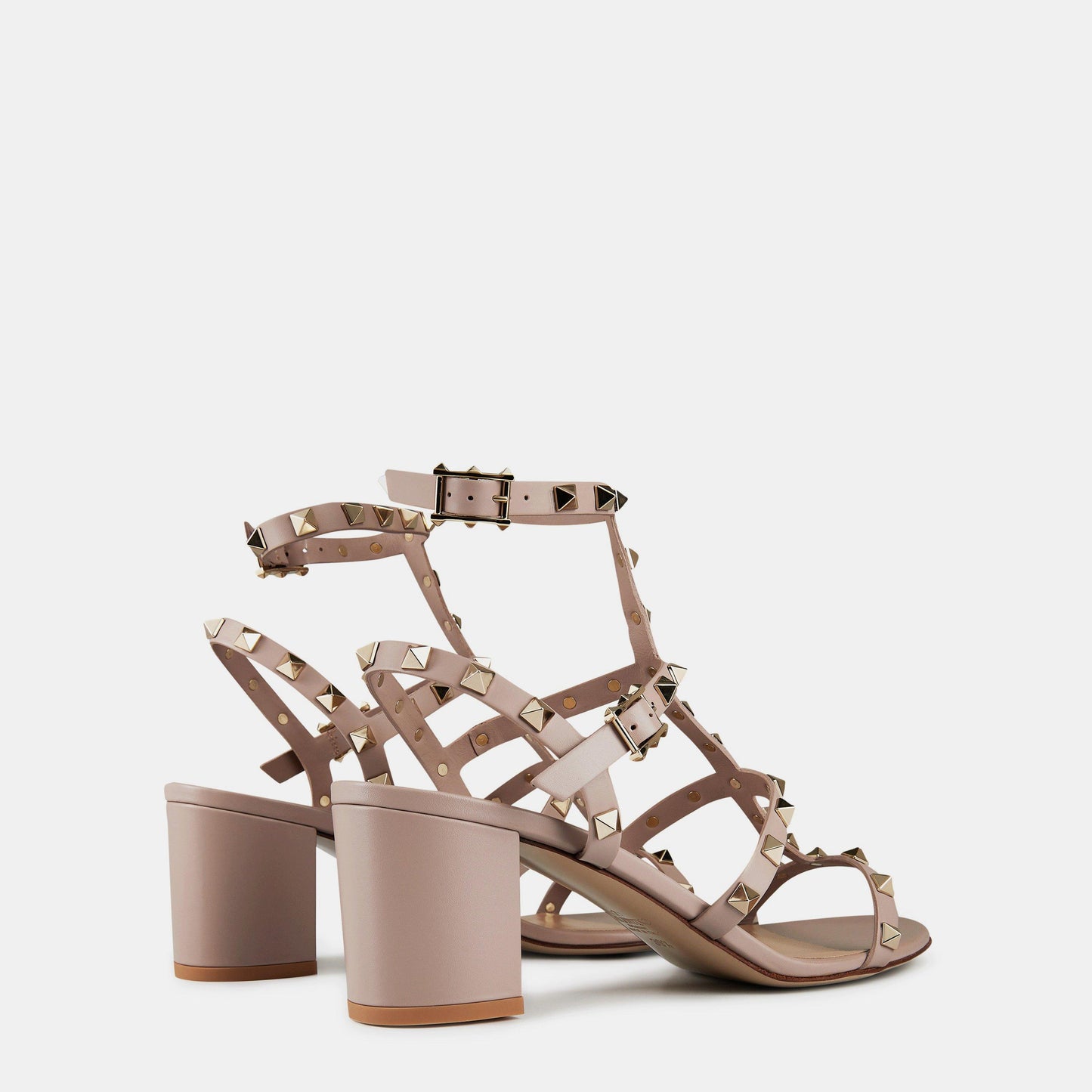Valentino Garavani Rockstud Calfskin Ankle Strap Sandals