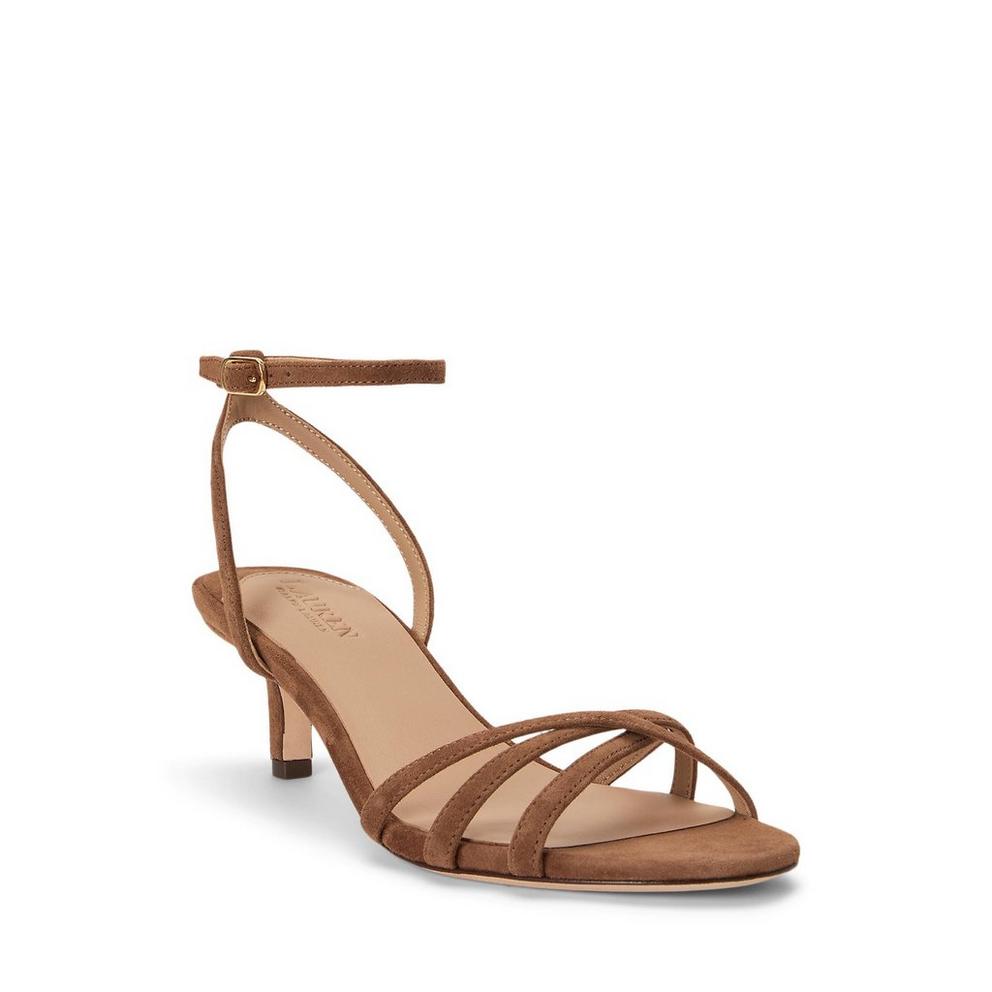 Lauren by Ralph Lauren Women's Kendyl Kitten Heeled Sandals