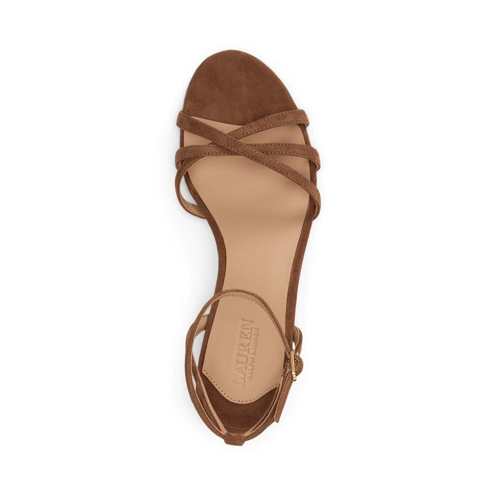 Lauren by Ralph Lauren Women's Kendyl Kitten Heeled Sandals